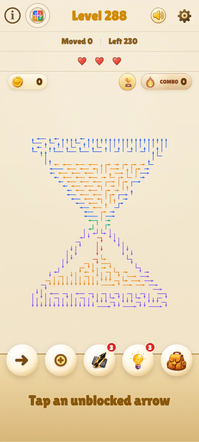 Falling sand hourglass Arrow Game challenge board